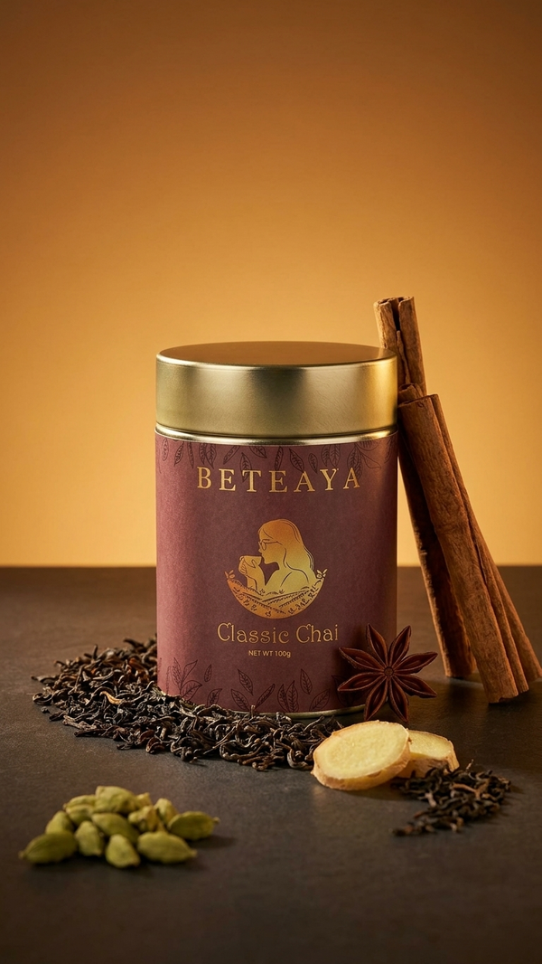 Assam Tea Tasting Box – 4 Blends, 50g Each | BETEAYA | Perfect Tea Gift