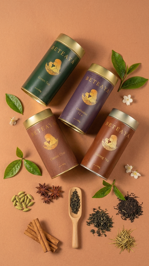 The Grand Tour – Assam Tea Gift Box | 4 Full-Size Teas | BETEAYA