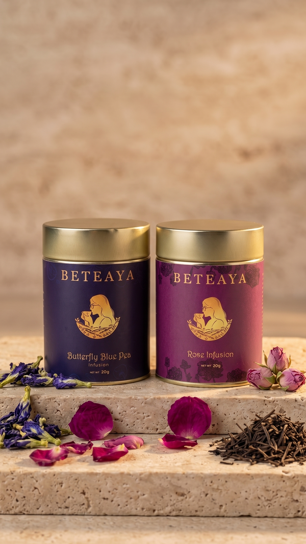 Botanical Duo – Blue & Red Herbal Infusions | 20g Each | Caffeine-Free | BETEAYA