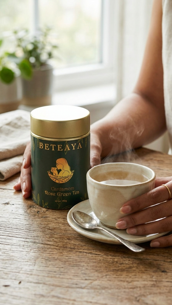 Cardamom Rose Green Tea | Premium Loose Leaf | BETEAYA